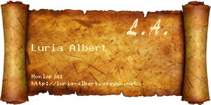 Luria Albert névjegykártya